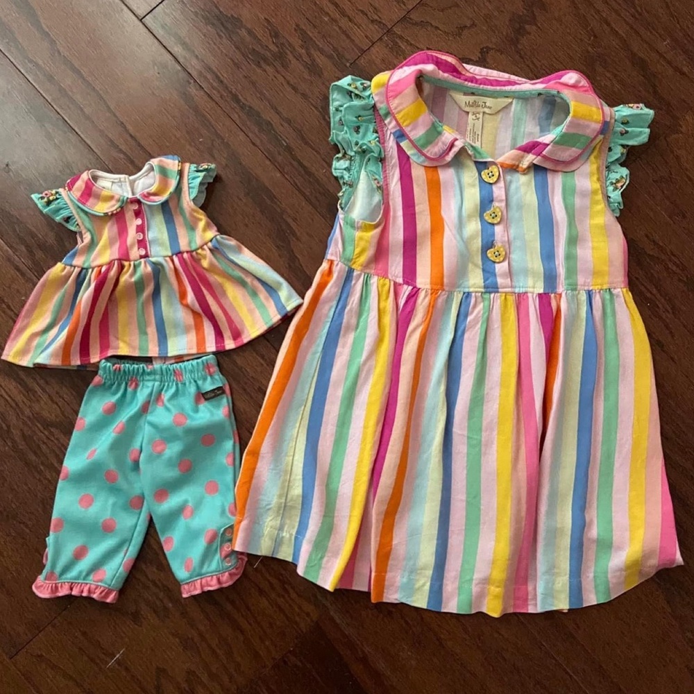 Matilda Jane size 4 tunic dress with matching doll outfit vguc